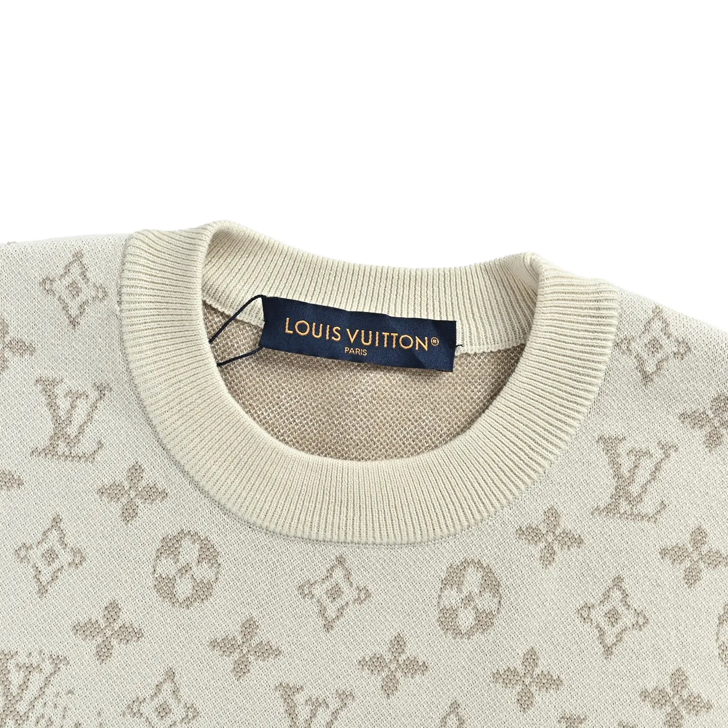 Louis Vuitton/Louis Vuitton Khaki gradient all-over printed old flower knitted sweater